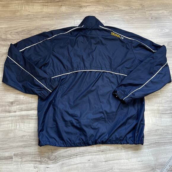 XGrain Jacket Mens Blue Windbreaker Eagle Football Embroidered Quarter Zip L - Picture 2 of 15